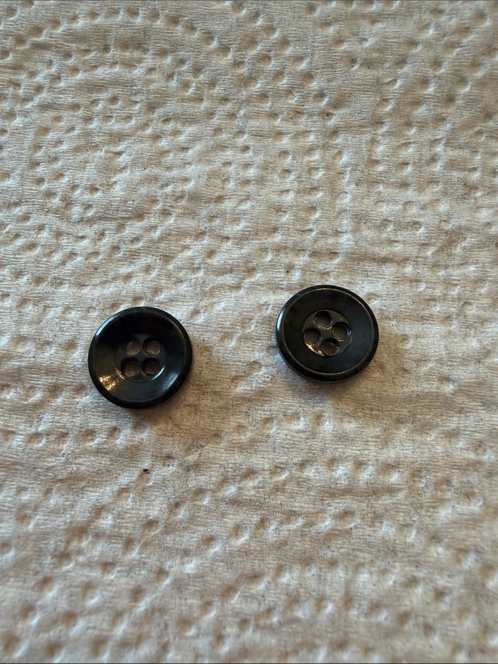 Classic Black 4-Hole Shirt Buttons - Set of 2